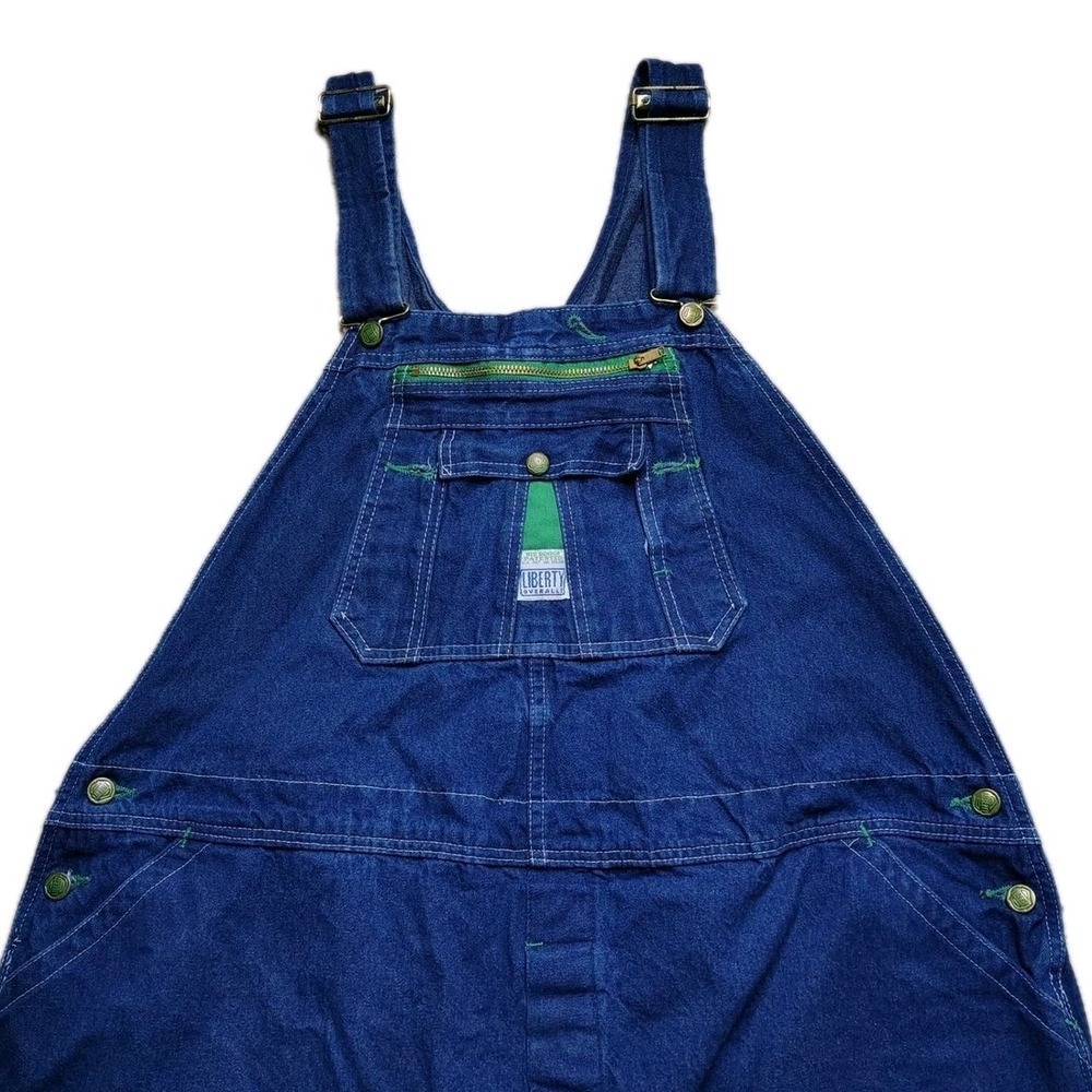Vintage Liberty Bib Jean Overalls Men's Size 46x27 Blue Denim Carpenter